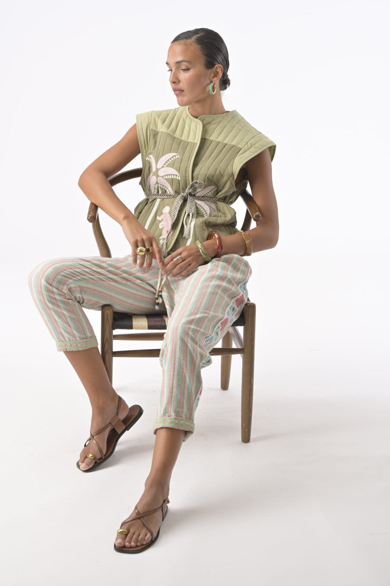Orfeo Lola Trousers Multicolour Stripe - Precious Sparkle