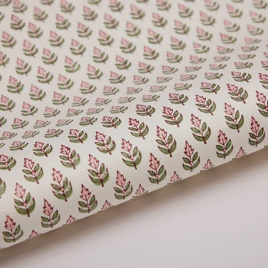 Paper Mirchi Homewares Paper Mirchi Block Printed Wrapping Paper Buti Blush