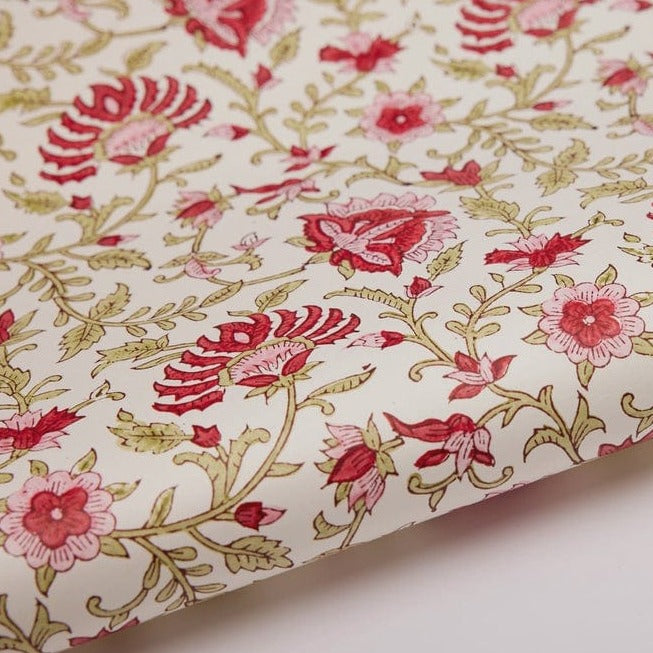 Paper Mirchi Homewares Paper Mirchi Block Printed Wrapping Paper Flora Festive Mix