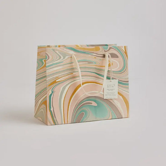 Paper Mirchi Homewares Paper Mirchi Hand Marbled Medium Gift Bag  Luxe