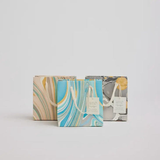 Paper Mirchi Homewares Paper Mirchi Hand Marbled Small Gift Bag Luxe