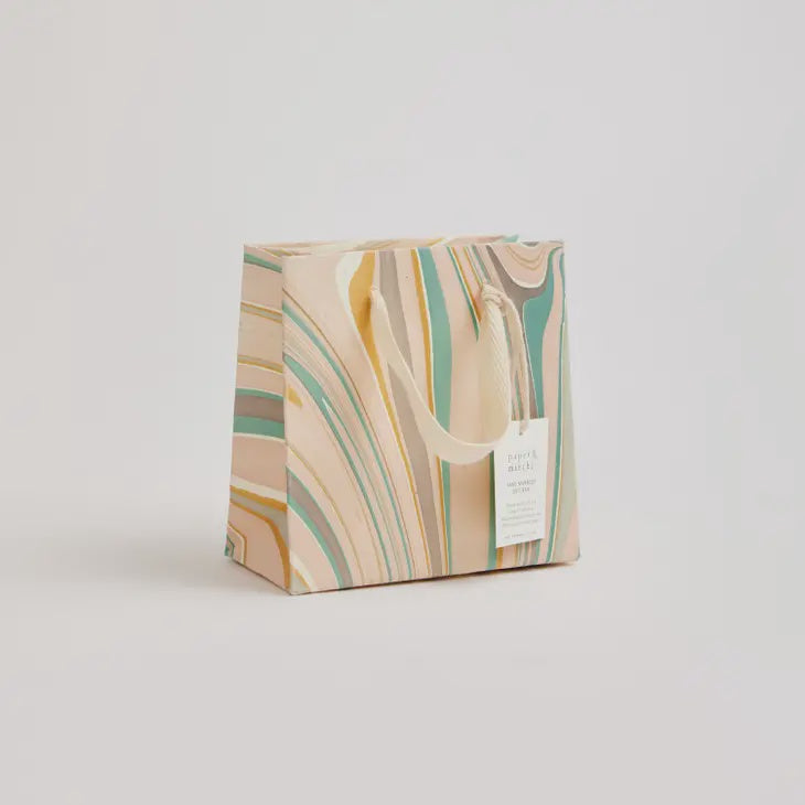 Paper Mirchi Homewares Paper Mirchi Hand Marbled Small Gift Bag Luxe