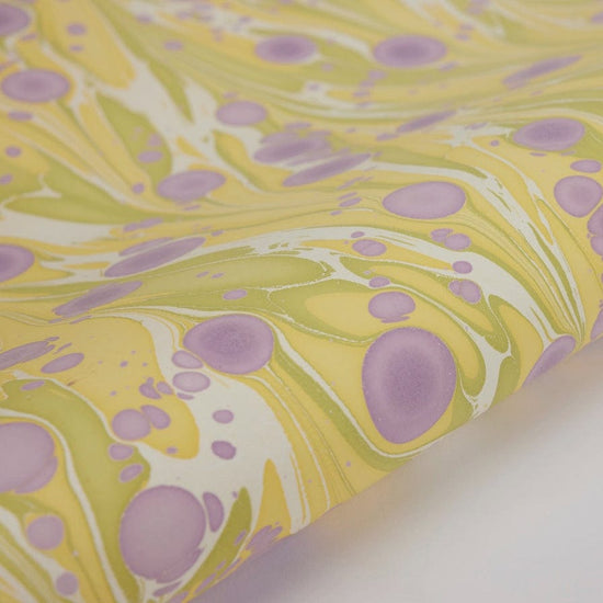 Paper Mirchi Homewares Paper Mirchi Hand Marbled Wrapping Paper Sheets Cosmos Wisteria