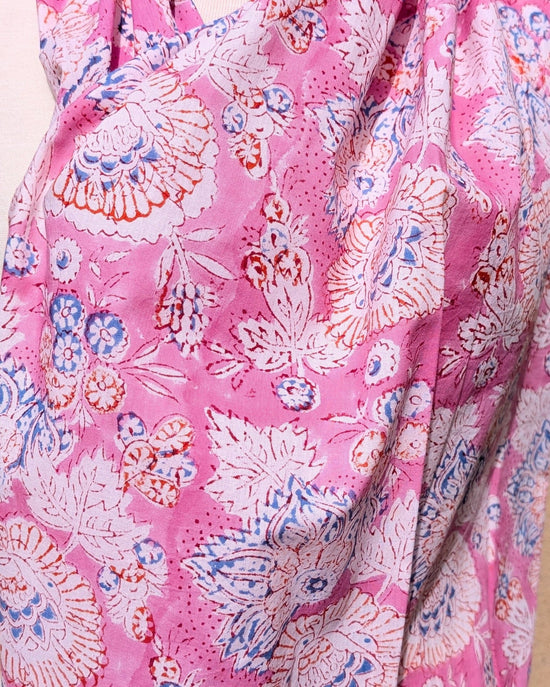 precious sparkle Accessories Bright Pink Sketch Flower Block Print Scarf