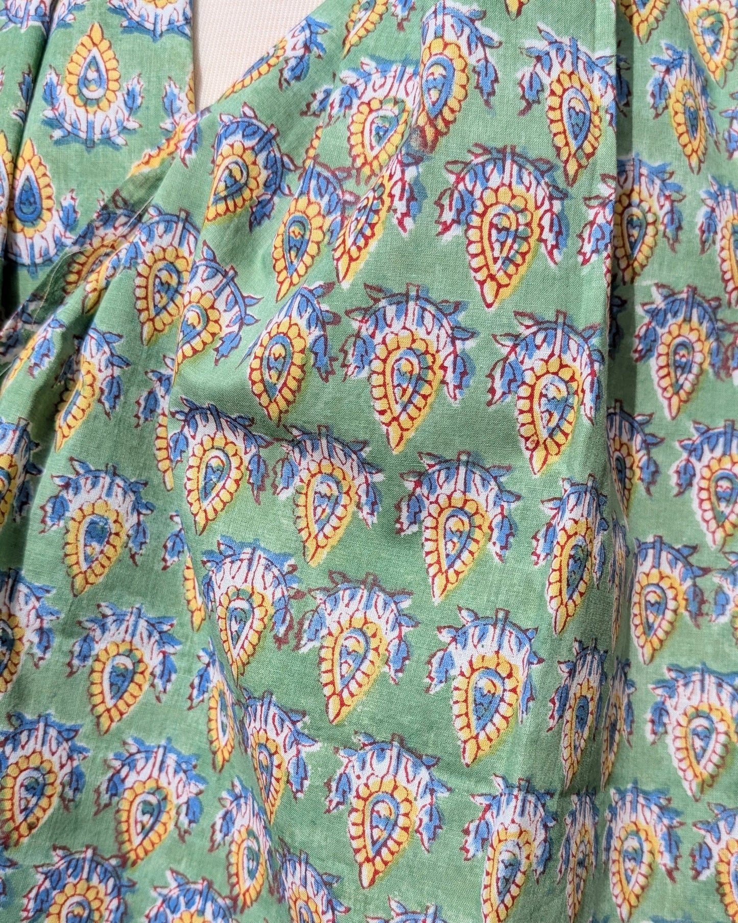 precious sparkle Accessories Green & Yellow Pattern Block Print Scarf