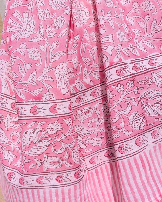 precious sparkle Accessories Pink Floral Stripe Block Print Scarf