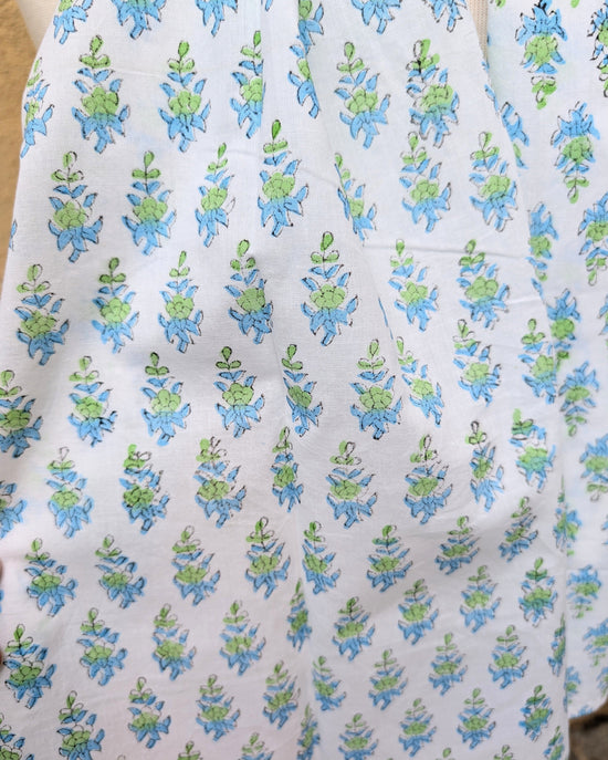 precious sparkle Accessories White Floral Sprig Block Print Scarf