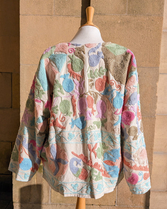 precious sparkle Fashion Anushka Pastel Tapestry Suzani Kimono Ladies Jacket No 22