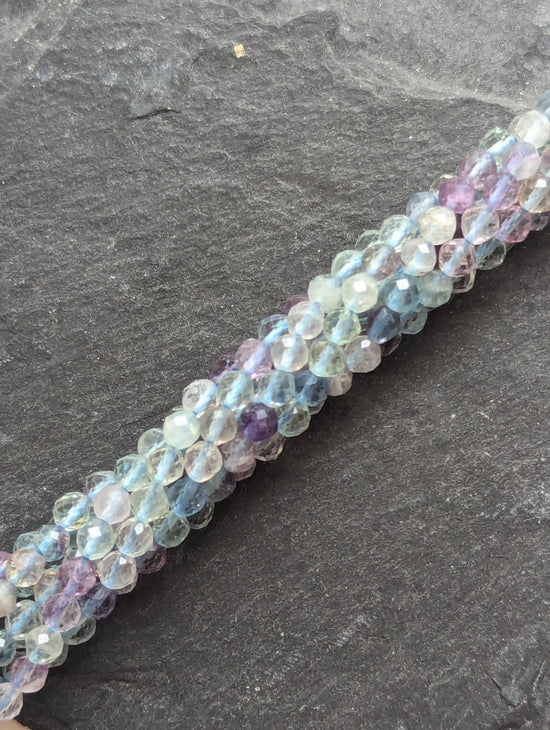 precious sparkle Semi Precious Beads Blue Fluorite 4mm Faceted Round Beads 13