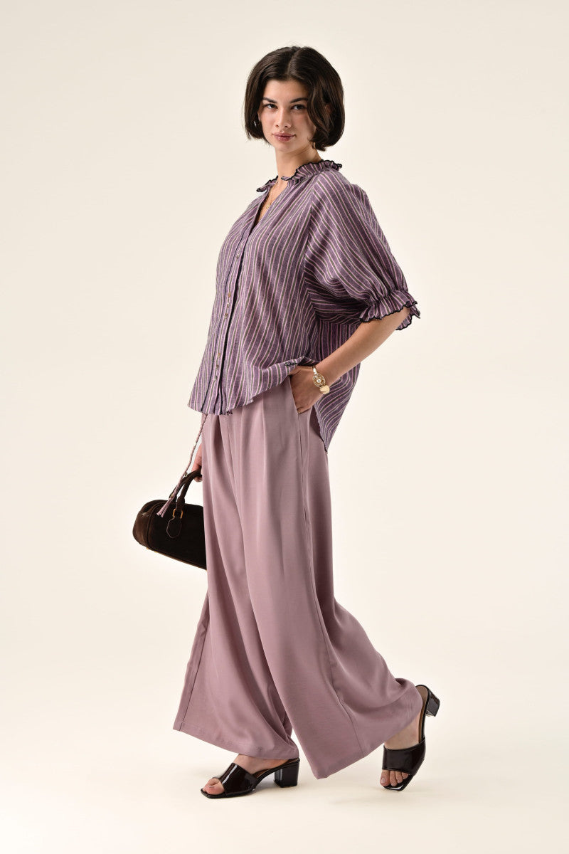 Orfeo Clery Blouse Rayure Violet - Precious Sparkle
