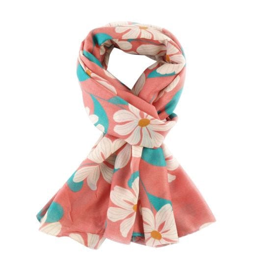 Pure Fashions Accessories Bold Blooms Scarf Dusky Pink