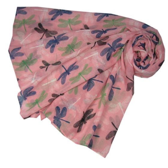 Pure Fashions Accessories Chic Dragonfly Pink Scarf