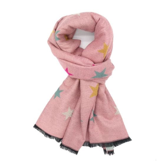 Pure Fashions Accessories Terry Stars Scarf Pink