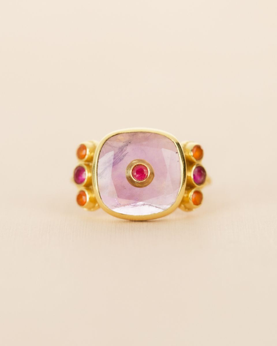 muja juma Mimas Ring Amethyst Cushion - Precious Sparkle