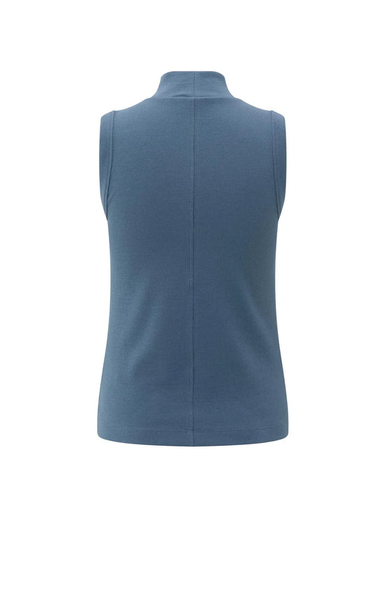 YAYA Ribbed Singlet w/ High Neck - Precious Sparkle