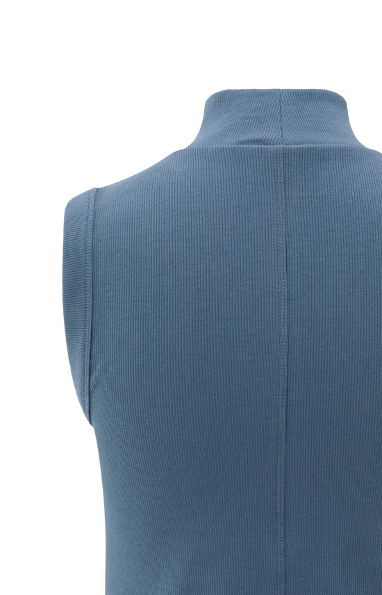 YAYA Ribbed Singlet w/ High Neck - Precious Sparkle