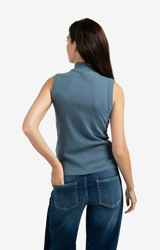 YAYA Ribbed Singlet w/ High Neck - Precious Sparkle