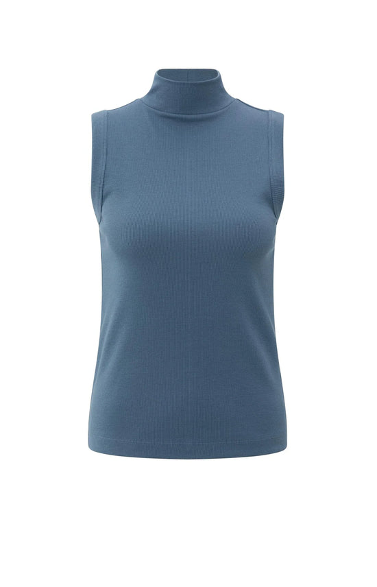 YAYA Ribbed Singlet w/ High Neck - Precious Sparkle