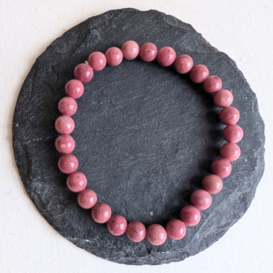 Pink Rhodonite Stretchy Gemstone Bracelet 6mm - Precious Sparkle