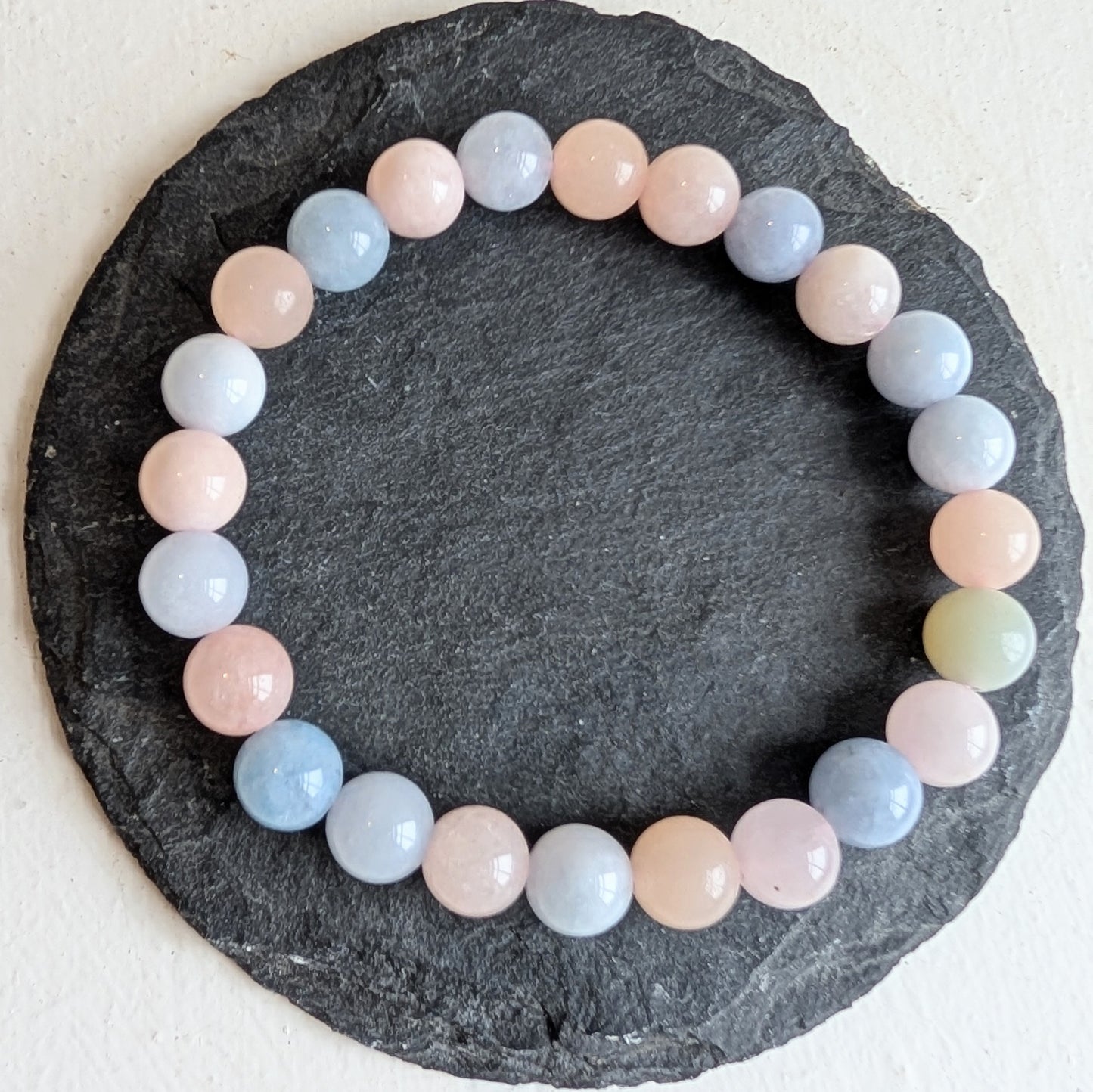 Morganite Stretchy Gemstone Bracelet 8mm - Precious Sparkle