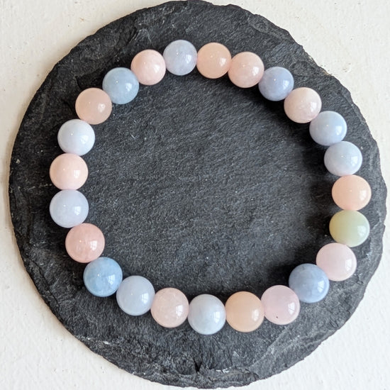 Morganite Stretchy Gemstone Bracelet 8mm - Precious Sparkle