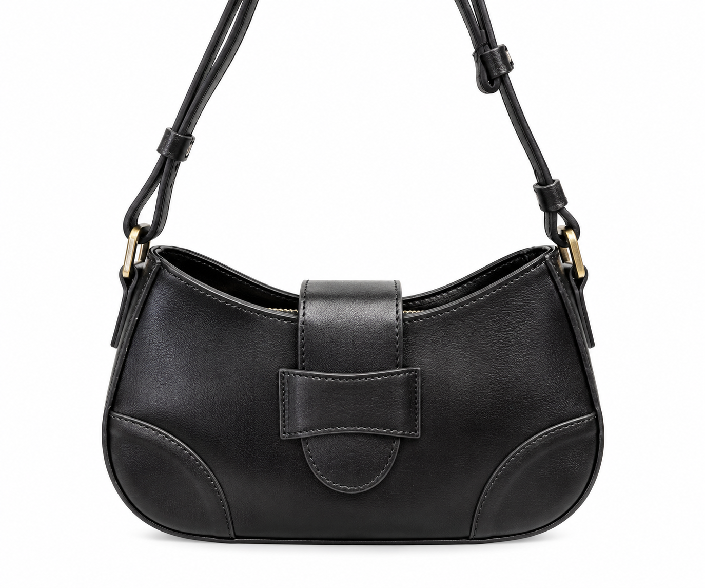 Leather Black Envelope Shoulder Bag