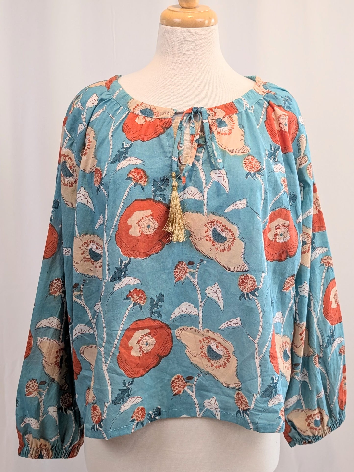 Twinflower Clara Aqua Orange Blouse