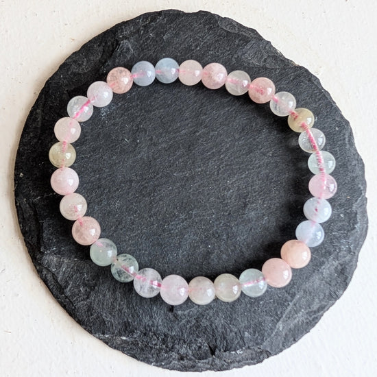 Morganite Stretchy Gemstone Bracelet 6mm - Precious Sparkle