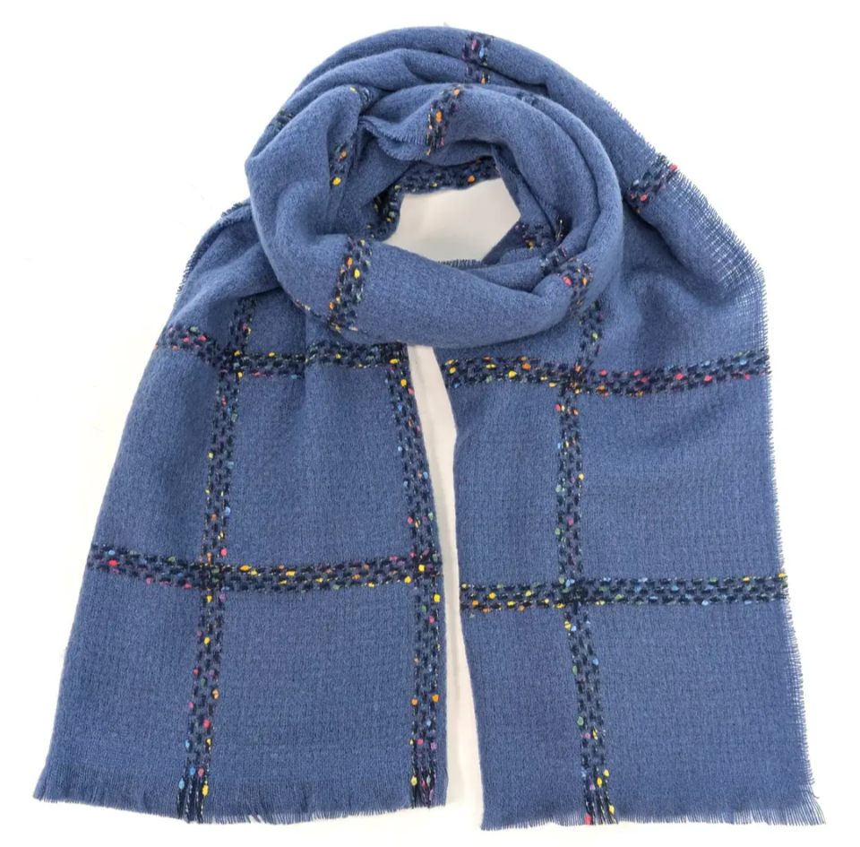 Pantai Spotty Boxy Thick Scarf Sky Blue - Precious Sparkle