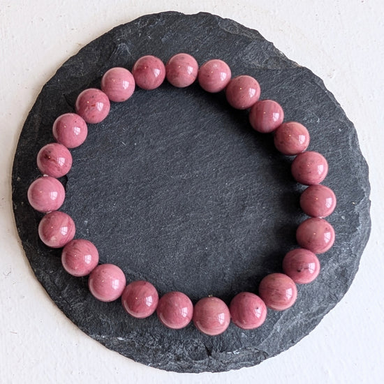 Pink Rhodonite Stretchy Gemstone Bracelet 8mm - Precious Sparkle