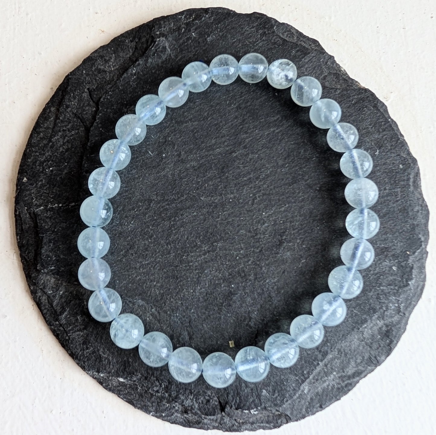 Aquamarine Stretchy Gemstone Bracelet 6mm - Precious Sparkle