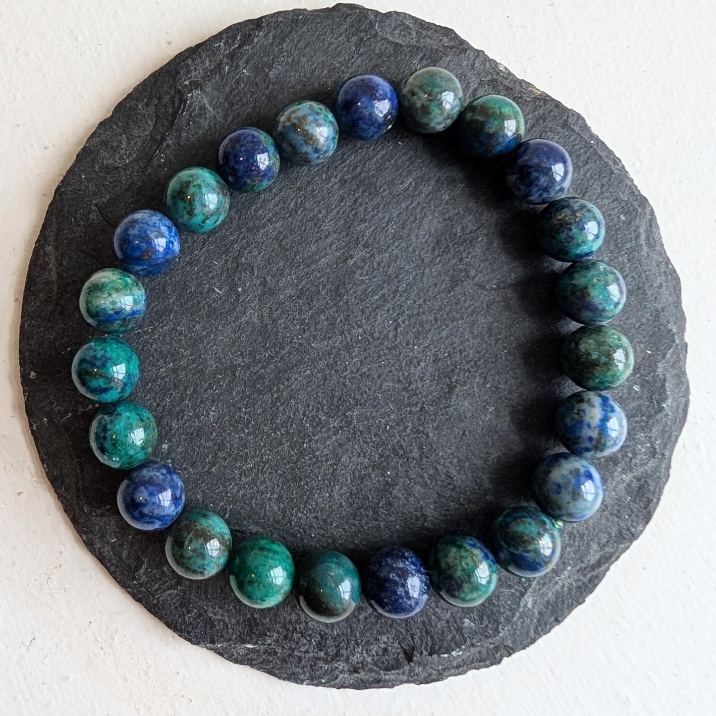 Azurite/Malachite Stretchy Gemstone Bracelet 8mm - Precious Sparkle