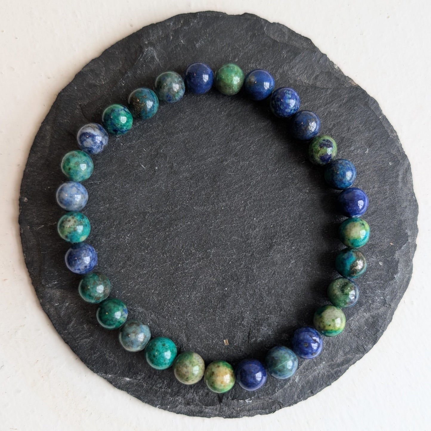 Azurite/Malachite Stretchy Gemstone Bracelet 6mm - Precious Sparkle