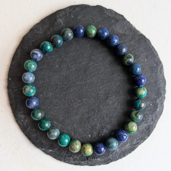 Azurite/Malachite Stretchy Gemstone Bracelet 6mm - Precious Sparkle