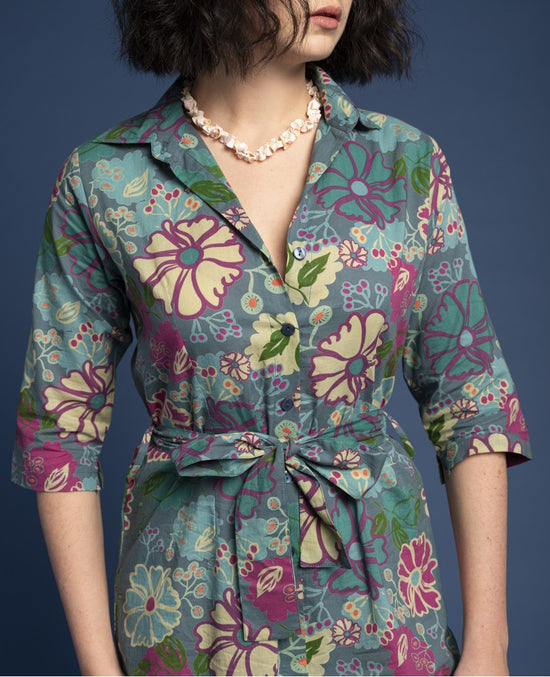 Les Touristes Bari Dress Long Cosmos Teal - Precious Sparkle