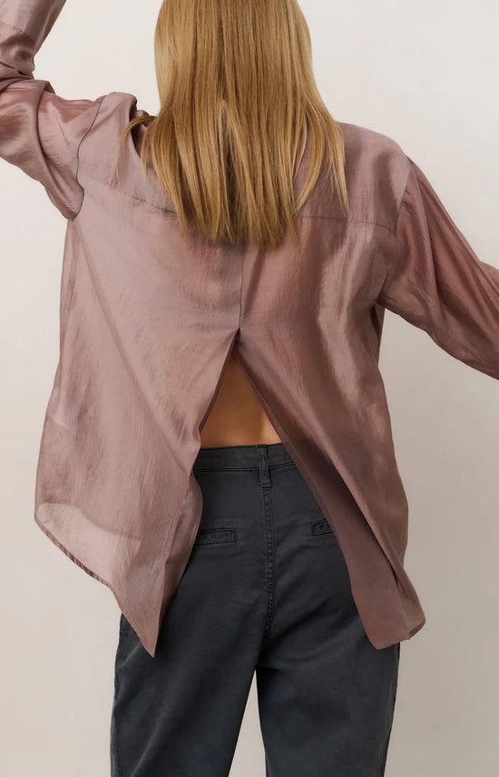YAYA Sheer Blouse with Back Detail Pink - Precious Sparkle