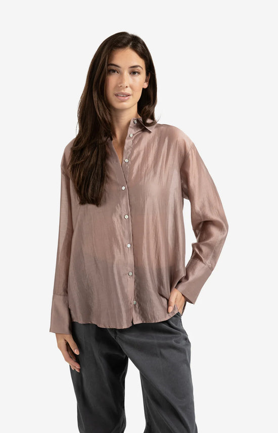 YAYA Sheer Blouse with Back Detail Pink - Precious Sparkle
