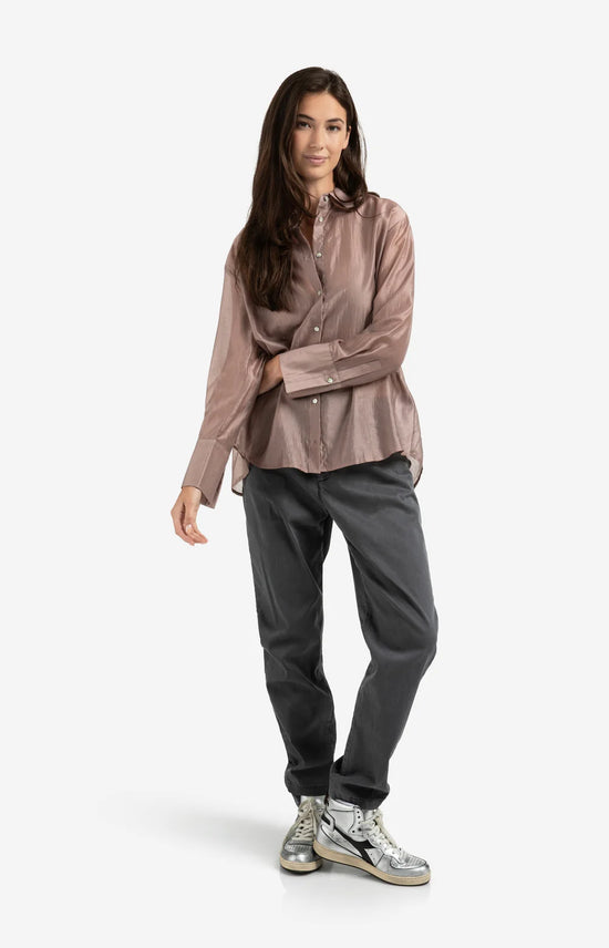 YAYA Sheer Blouse with Back Detail Pink - Precious Sparkle