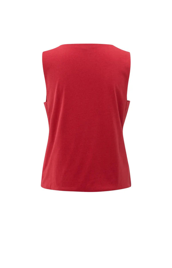 YAYA Sleeveless Top Cut Out Detail Red - Precious Sparkle