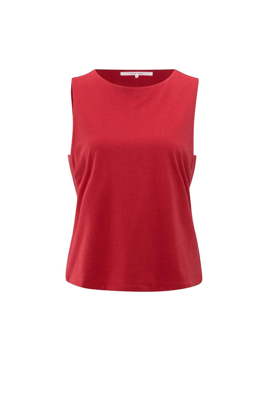 YAYA Sleeveless Top Cut Out Detail Red - Precious Sparkle