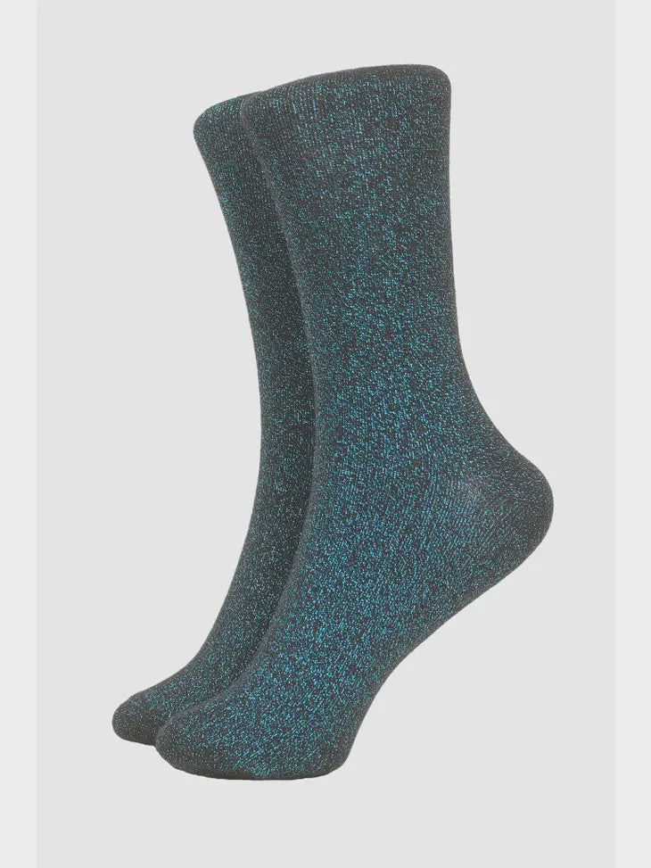 Sock Talk Accessories Sock Talk Black Blue Glitter Ladies Socks