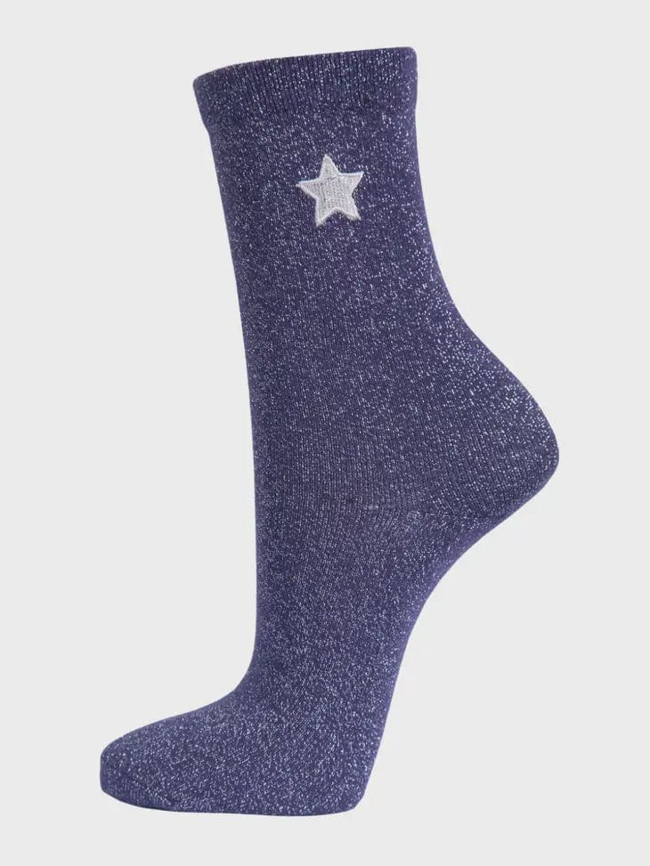 Sock Talk Accessories Sock Talk Navy Glitter Star Women's Socks
