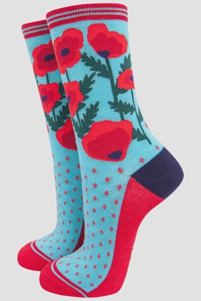 Sock Talk Accessories Sock Talk Women's Bamboo Poppy Print Socks
