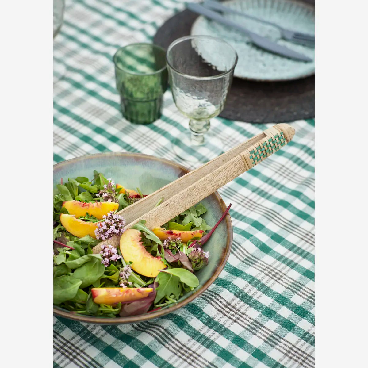 Madam Stoltz Stoneware Serving Bowl Green - Precious Sparkle