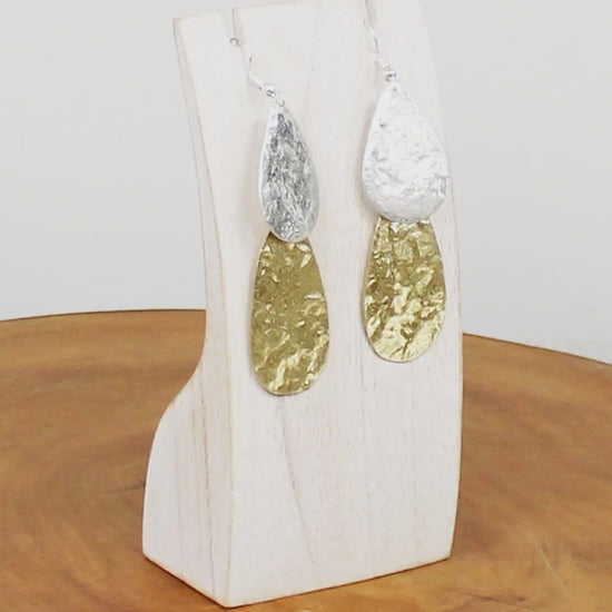 Suzie Blue Jewellery Suzie Blue Double Beaten Teardrop Earrings