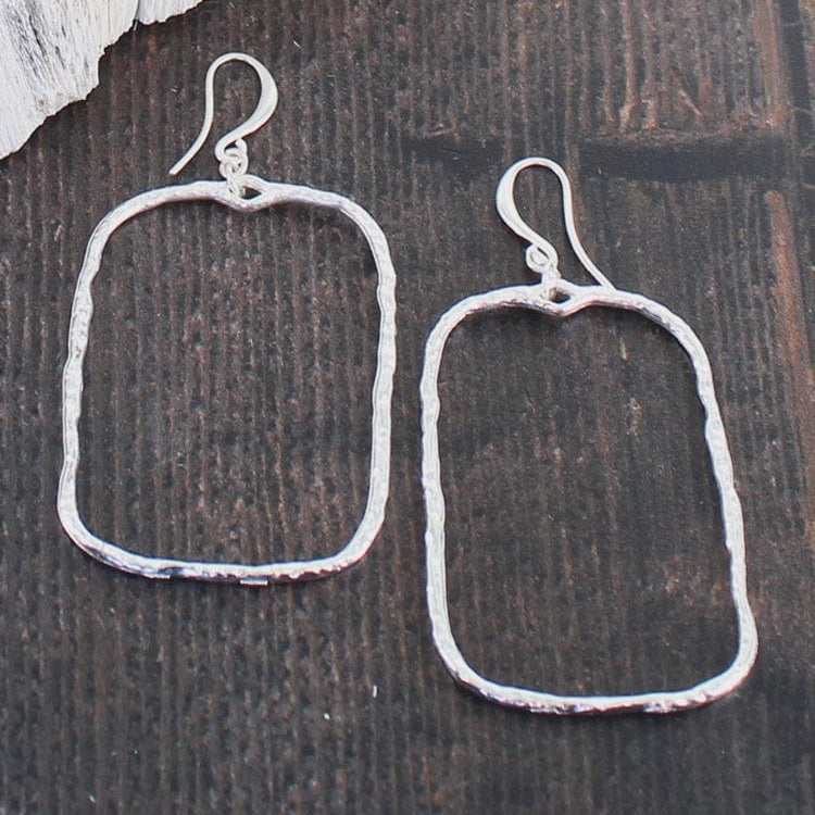 Suzie Blue Jewellery Suzie Blue Hammered Rectangular Earrings