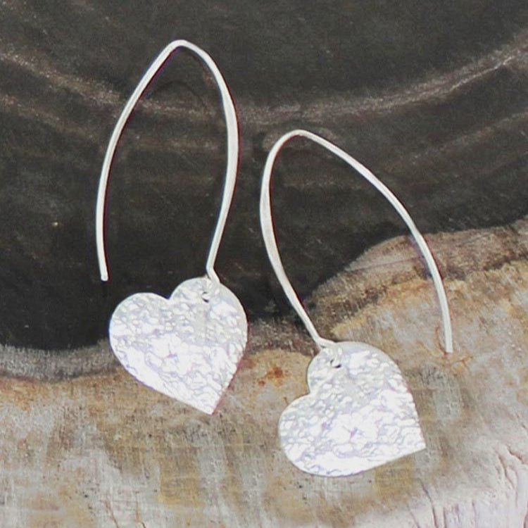 Suzie Blue Jewellery Suzie Blue Long Drop Heart Earrings