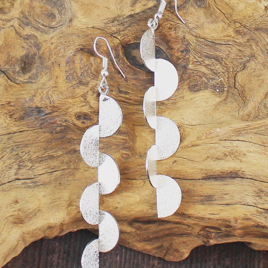 Suzie Blue Jewellery Suzie Blue Long Textured Earrings
