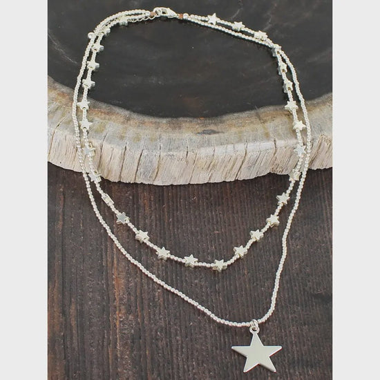 Suzie Blue Jewellery Suzie Blue Short Double Strand Star Charm Necklace