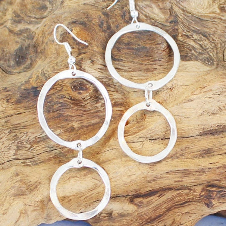 Suzie Blue Jewellery Suzie Blue Stacked Double Ring Earrings